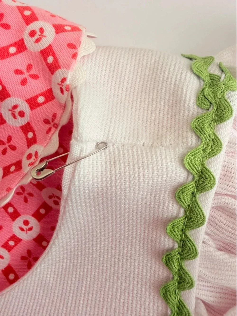 Vintage Ceil Ainsworth Pink Pinafore Apron Dress Set Estimated Size 2T/3T